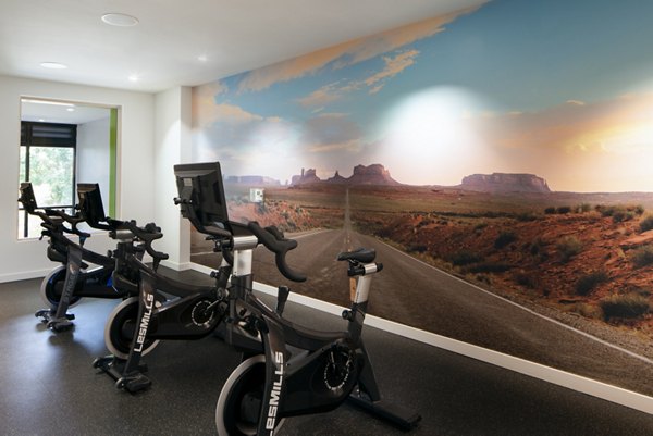 State-of-the-art fitness center with modern equipment at Vert Apartments