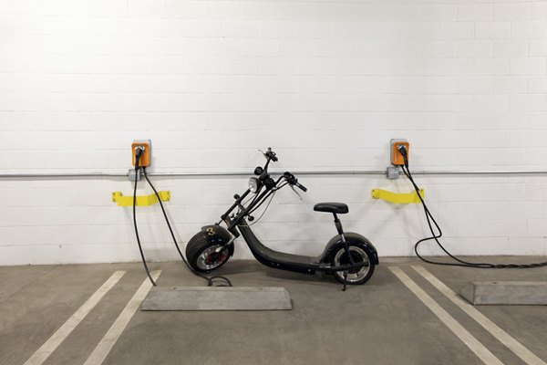 Electric car charging station at Vert Apartments, a Greystar luxury community