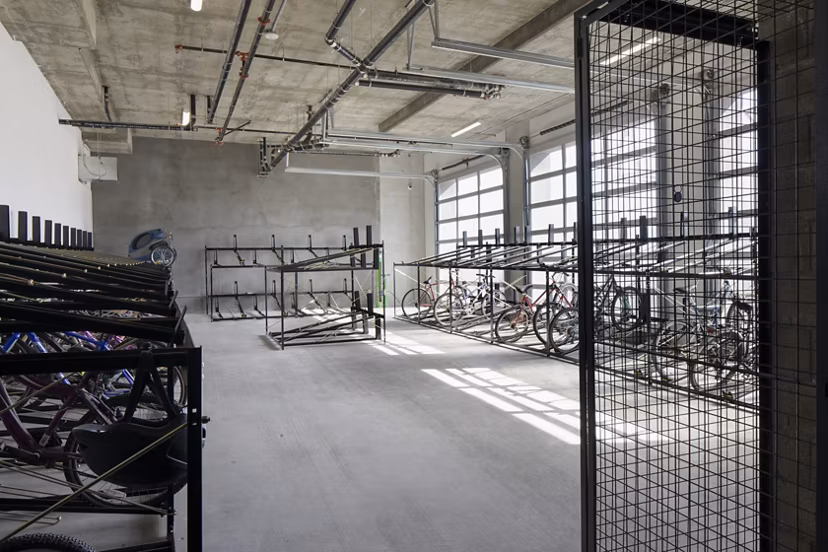 Bike storage facility with secure racks at Vert Apartments in Los Angeles, CA, ideal for residents who value convenience and active living