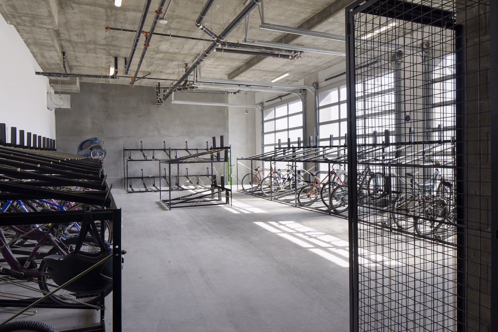 Bike storage facility with secure racks at Vert Apartments in Los Angeles, CA, ideal for residents who value convenience and active living