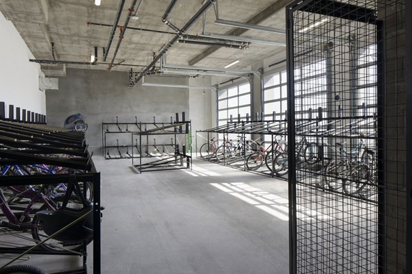 Bike storage facility with secure racks at Vert Apartments in Los Angeles, CA, ideal for residents who value convenience and active living