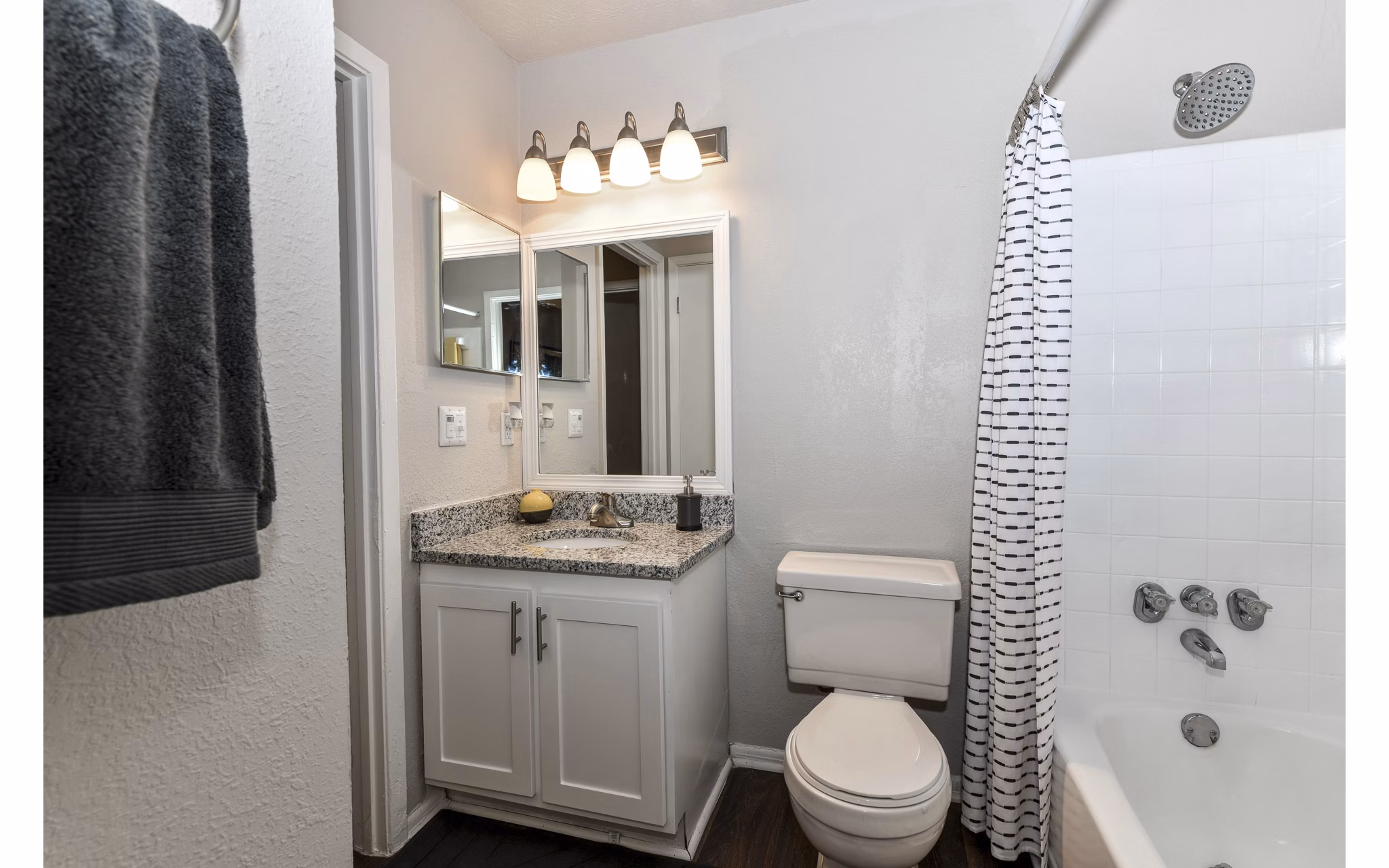 Modern bathroom with sleek fixtures at Avana Powers Ferry Apartments, offering elegant and functional design in luxury living spaces