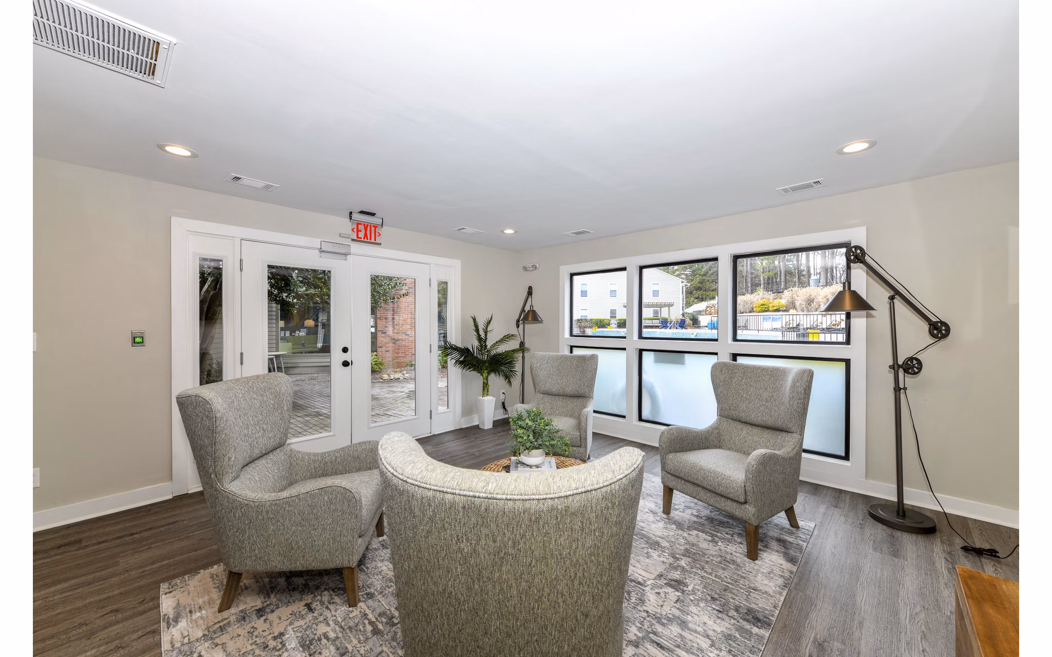 Stylish clubhouse with modern decor at Avana Powers Ferry Apartments, offering luxury living in an upscale setting