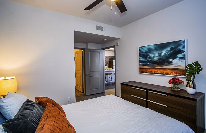 bedroom at The Alcove Apartments