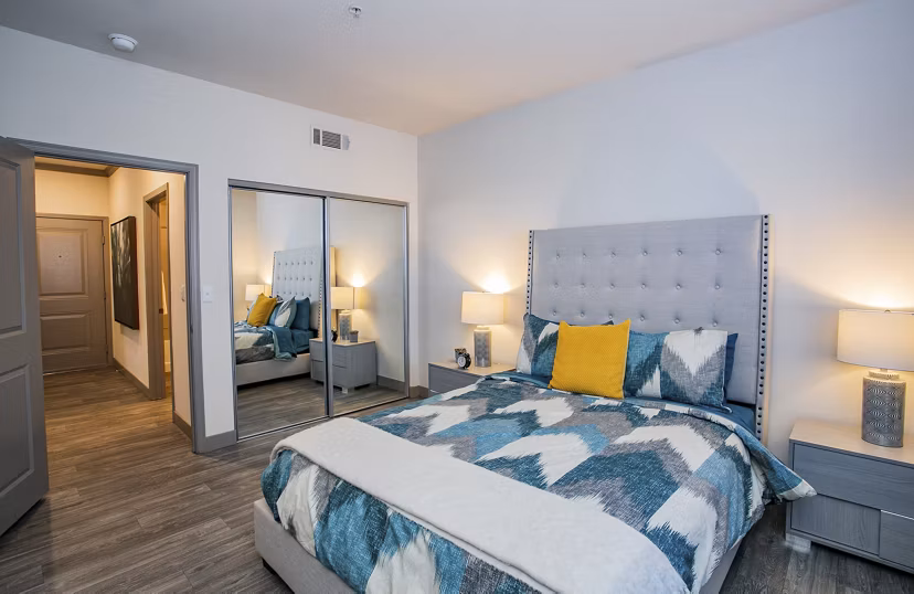 bedroom at The Alcove Apartments