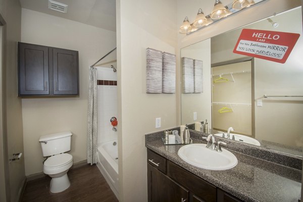 bathroom at The Highline Apartments