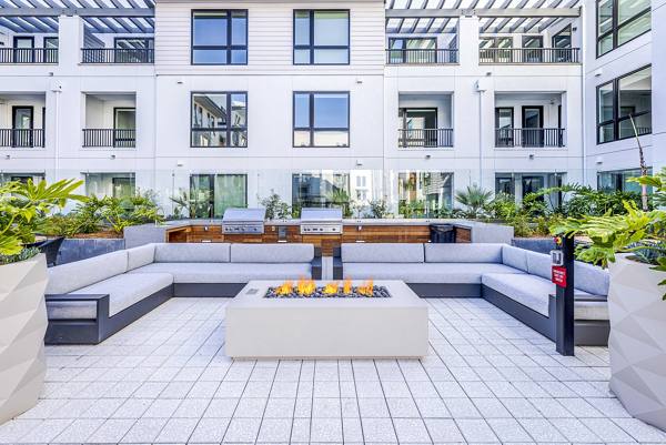 patio/fire pit at Landsby Apartments