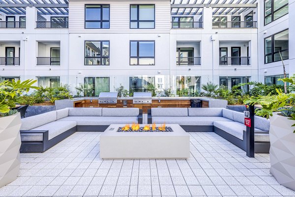 patio/fire pit at Landsby Apartments