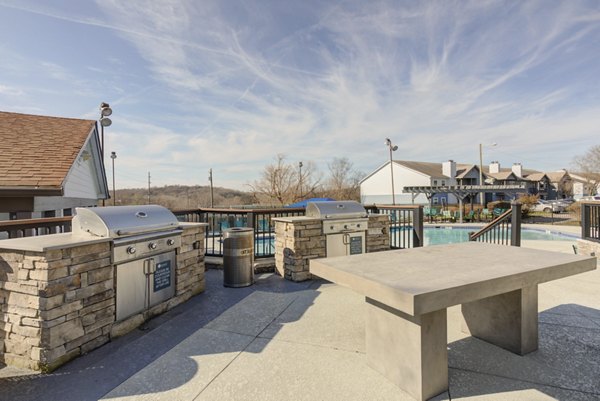 Outdoor grilling area with modern grills at Avana Collins Creek luxury apartments suitable for small gatherings