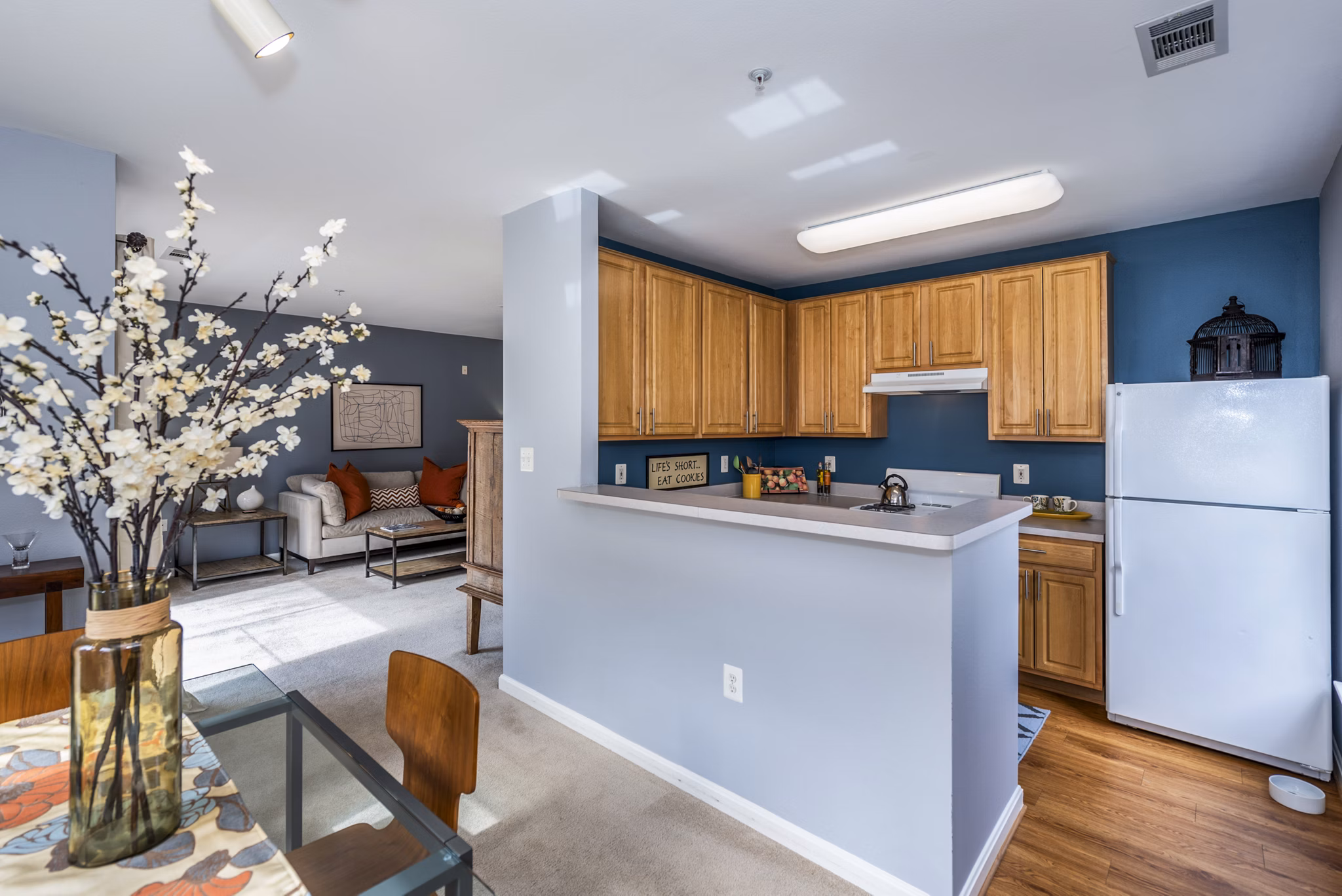 Modern kitchen with stainless steel appliances at Pinnacle at Town Center Apartments