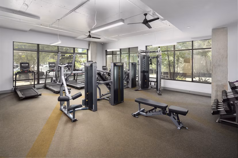 State-of-the-art fitness center at Marchon Apartments with modern equipment for luxury living