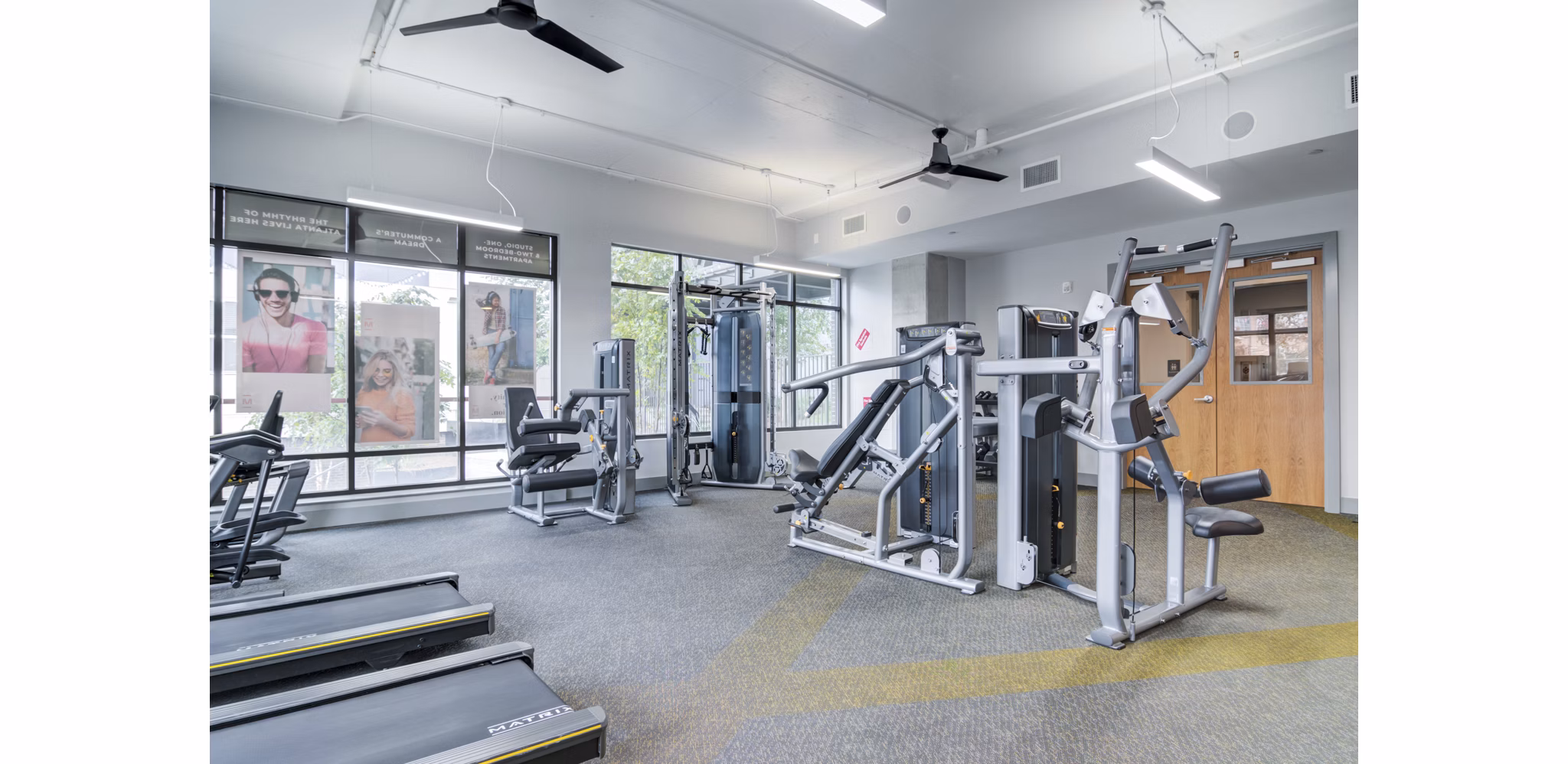 State-of-the-art fitness center with modern equipment at Marchon Apartments, enhancing wellness for residents