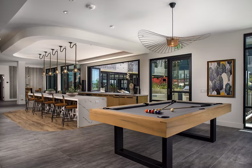 Modern clubhouse with stylish decor at Azul North Park Apartments