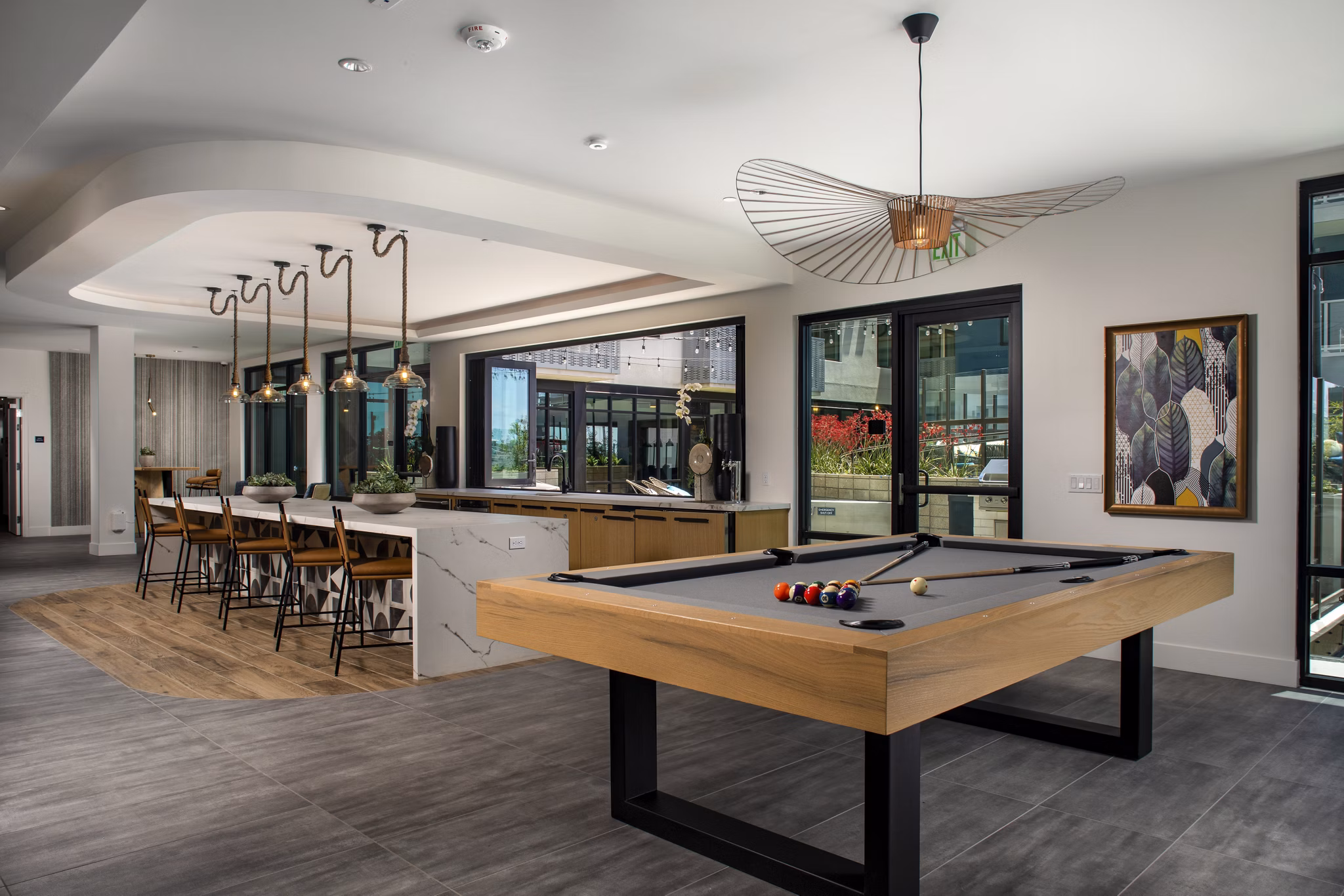 Modern clubhouse with stylish decor at Azul North Park Apartments