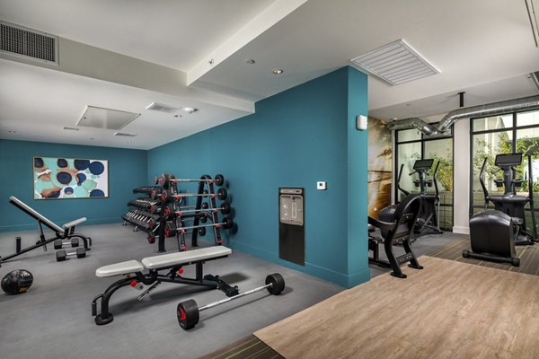 fitness center at Azul North Park Apartments