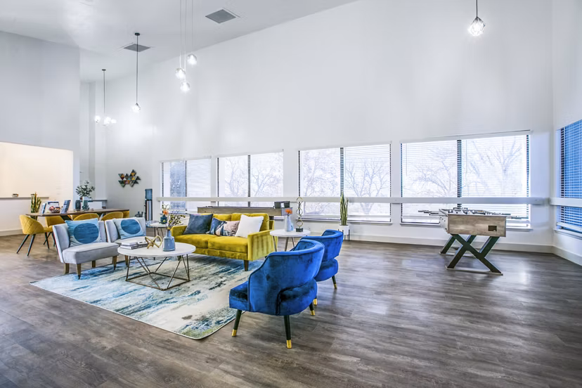 Clubhouse with modern design at Canoan Village Apartments offering luxury amenities and inviting communal spaces