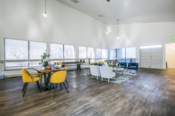 Clubhouse featuring modern design and comfortable seating at Canoan Village Apartments