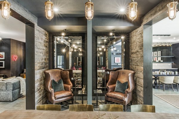 Sophisticated clubhouse lobby with contemporary designs at Telegraph Arts Apartments