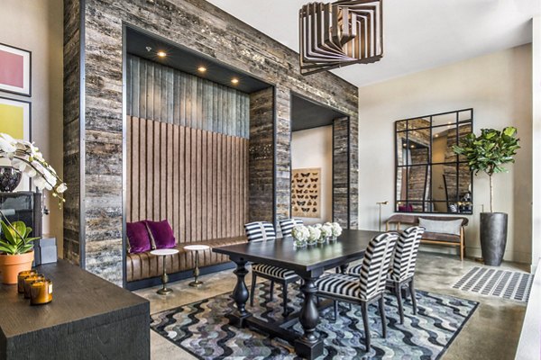 Stylish clubhouse lobby with modern decor at Telegraph Arts Apartments, offering luxury living experiences for residents
