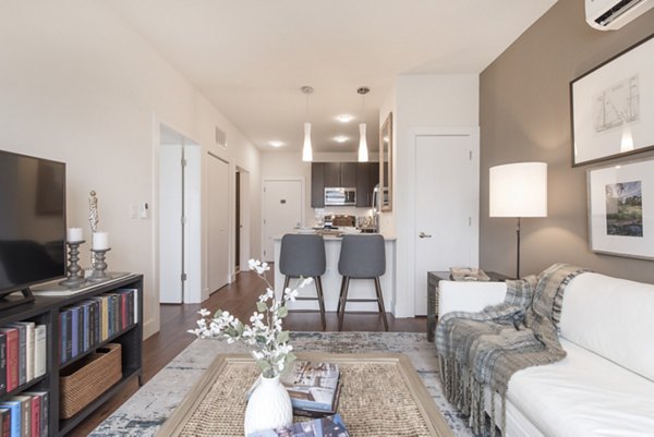 Spacious living room featuring ocean views at The Eliot on Ocean Apartments