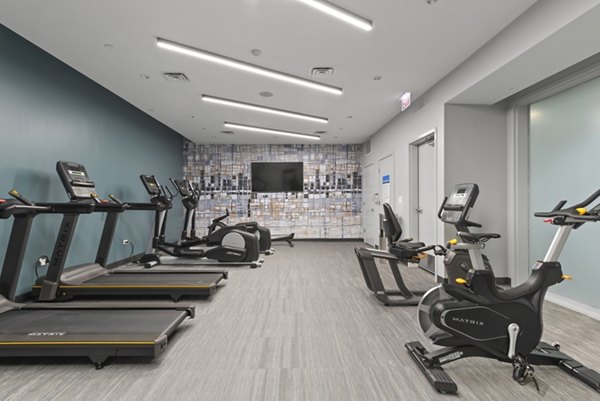 fitness center at 1717 Evanston Apartments 