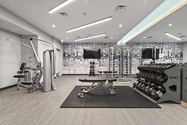 fitness center at 1717 Evanston Apartments 