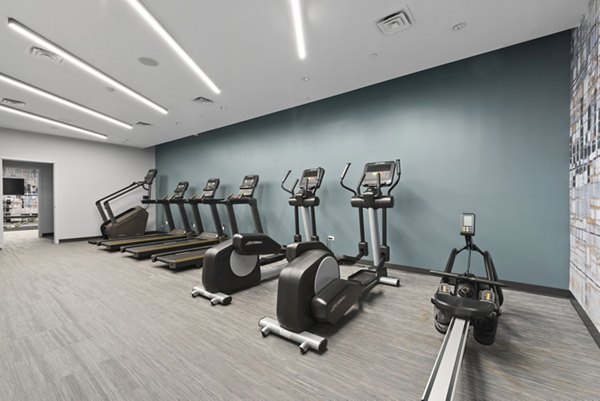 fitness center at 1717 Evanston Apartments 