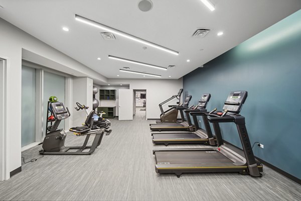 fitness center at 1717 Evanston Apartments