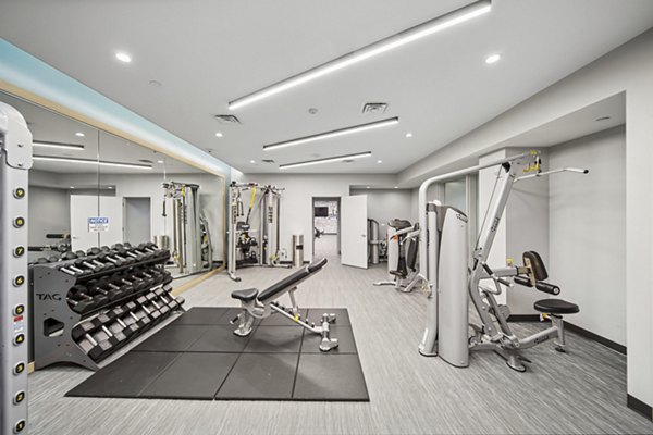 fitness center at 1717 Evanston Apartments