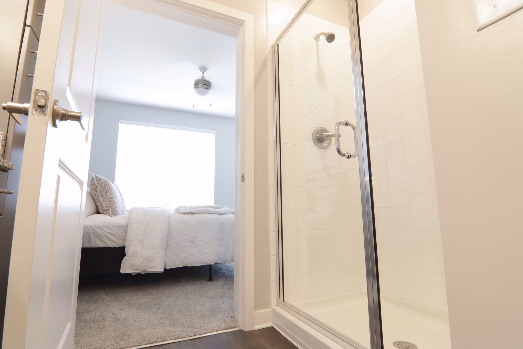 Luxurious bathroom featuring sleek fixtures and elegant design at The Ravelle at Ridgeview Apartments