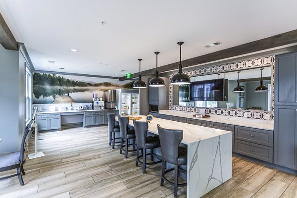Clubhouse featuring modern design and comfortable seating at Everleigh Cool Springs luxury apartments