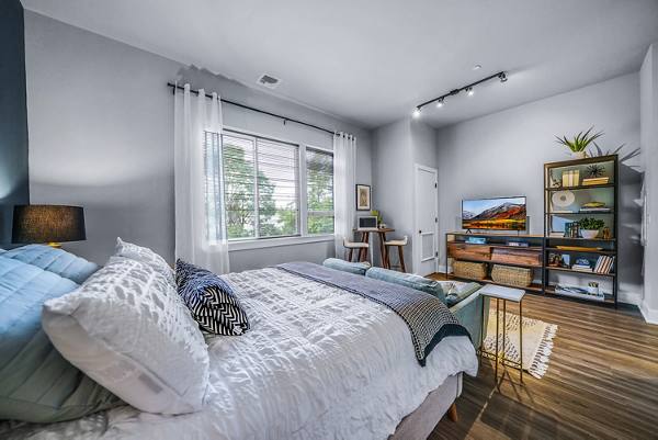 studio bedroom/living room at Beckon Collective Apartments