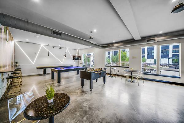 game room at Beckon Collective Apartments