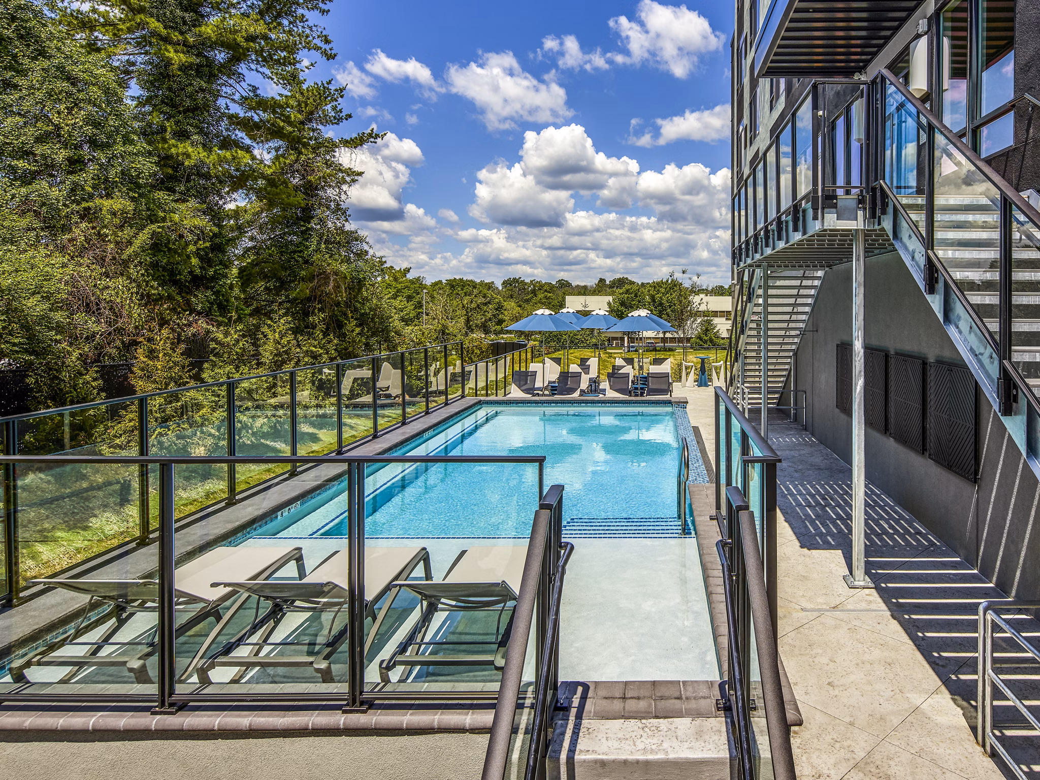 Luxor West Chester: Modern luxury apartments with sleek design in Chester, featuring spacious balconies and elegant architecture