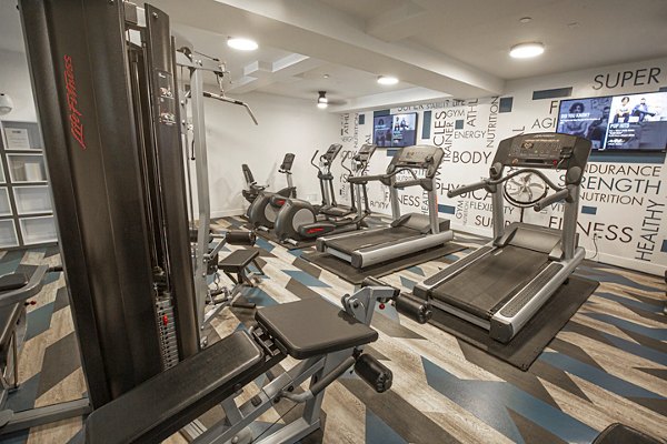 fitness center at 644 City Station Apartments