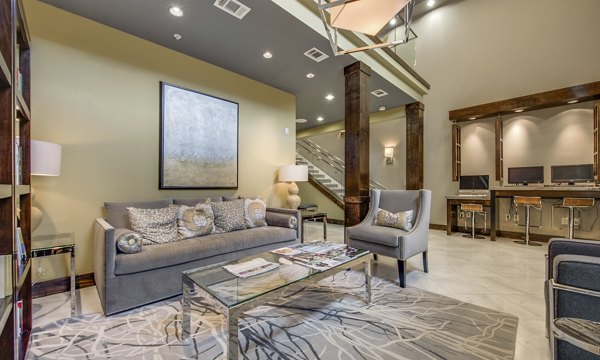 Modern clubhouse with luxurious seating and decor at 2900 West Dallas Apartments