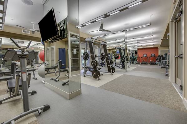 fitness center at Grove at Wilcrest Apartments