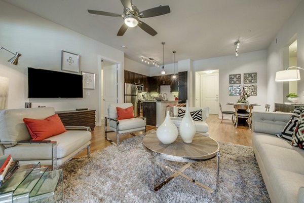 living room at Grove at Wilcrest Apartments