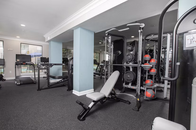 fitness center at Jackson Hill Apartments
