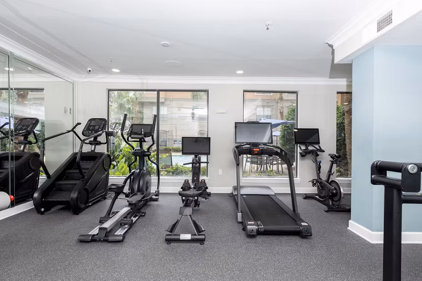 fitness center at Jackson Hill Apartments