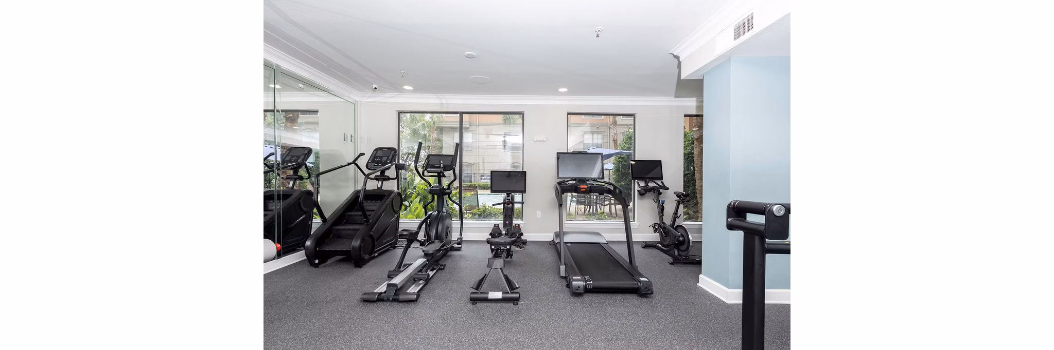 fitness center at Jackson Hill Apartments