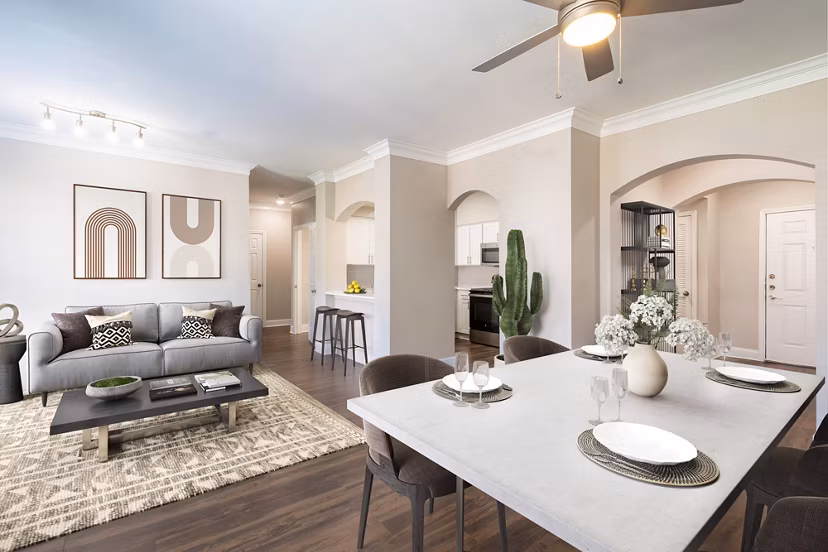 living room at Jackson Hill Apartments