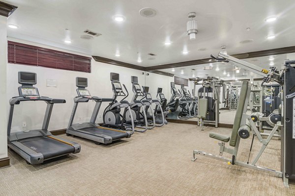 State-of-the-art fitness center with modern equipment at Kingsboro Luxury Apartments