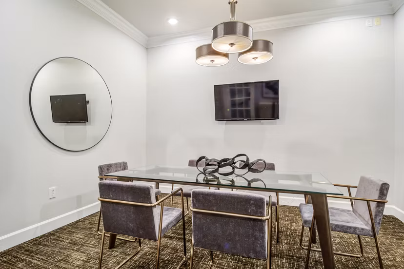 Phipps Place Apartments: Modern home office with sleek furniture and abundant natural light in a luxury Atlanta apartment