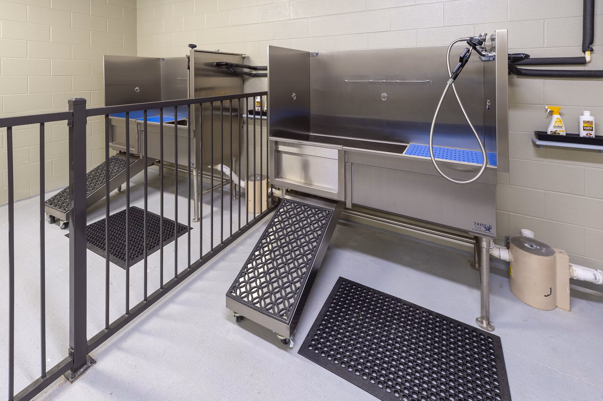 Dog wash station at The Caroline Apartments, a convenient pet amenity in luxury Greystar apartments, perfect for pet lovers in urban settings