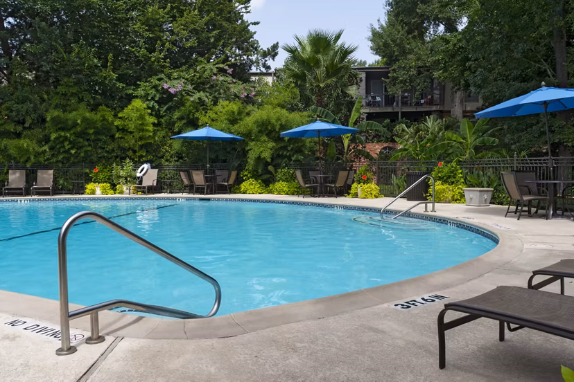 Resort-style pool at The Creole on Yorktown Apartments
