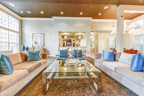 Clubhouse featuring modern lounge and entertainment area at The Park on Memorial Apartments