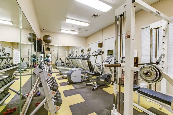 fitness center at The Park on Memorial Apartments