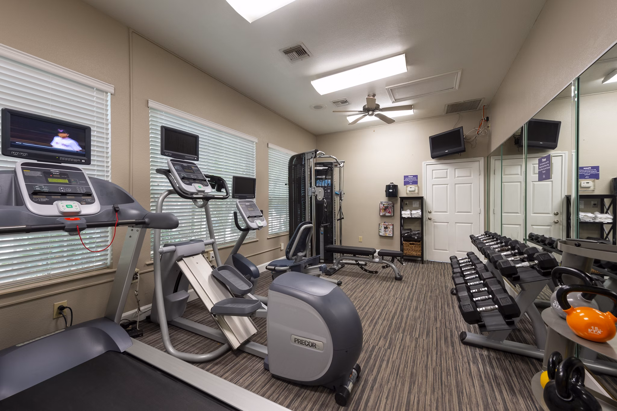 State-of-the-art fitness center with modern equipment at The Park on Memorial Apartments
