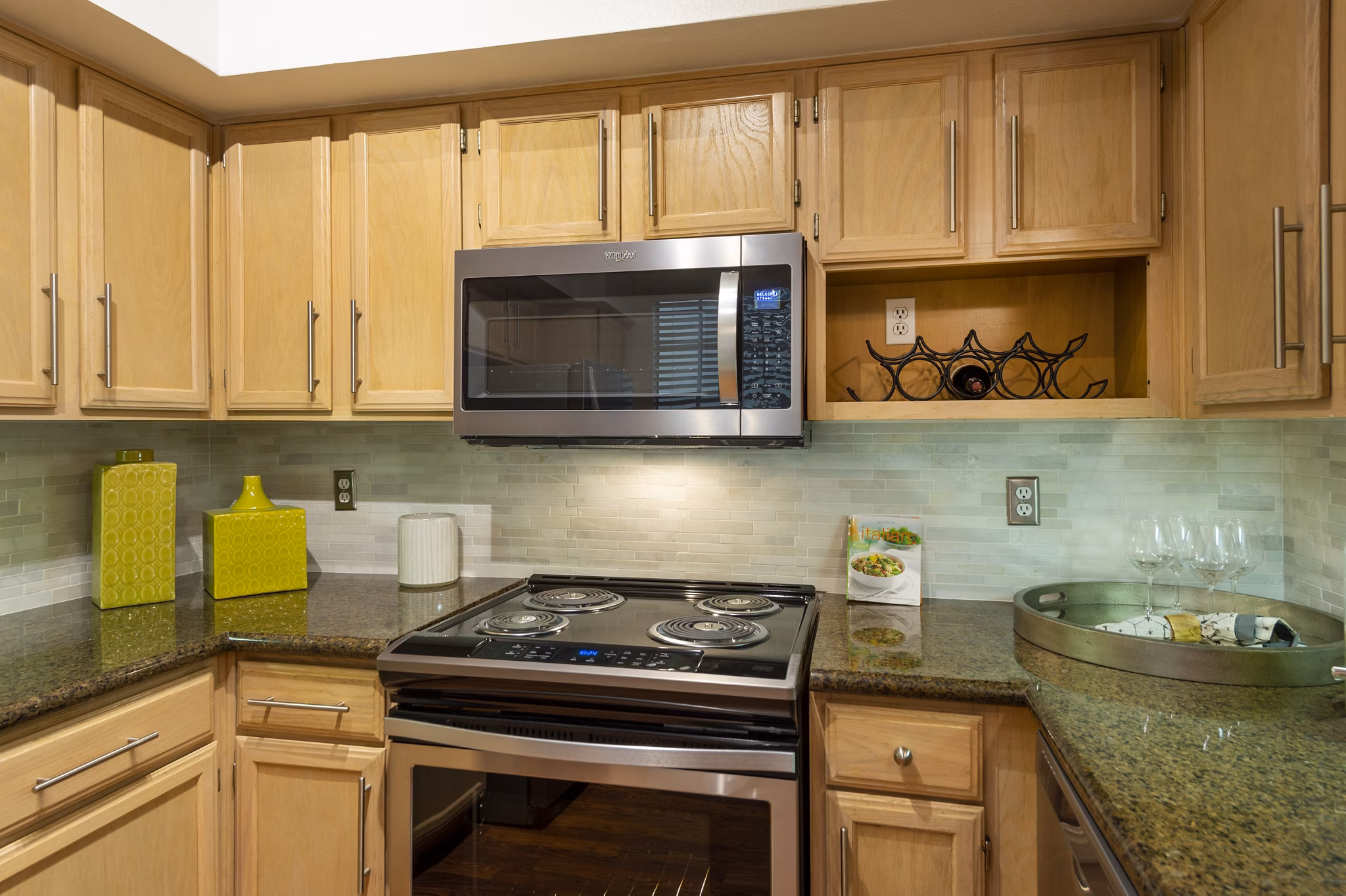 Spacious kitchen with modern appliances at The Park on Memorial Apartments